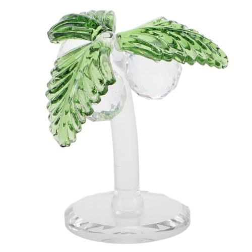 Garneck Kokosnussbaum-kristallornamente Gefälschter Baum Tischbaum Palmenbonsai Briefbeschwerer Aus Glas Palmenmodell Kleines Palmendekor Mini-landschaftsbaum Kristallfigur Green von Garneck