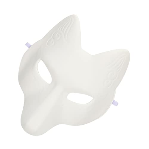 Garneck Leere Fuchs Maske Zum Selbermachen - Kreative DIY Fuchsmasken Für Kostümpartys - Cosplay Und Kindergeburtstage Weiße Blanko Tiermaske Für Individuelles Gestalten von Garneck