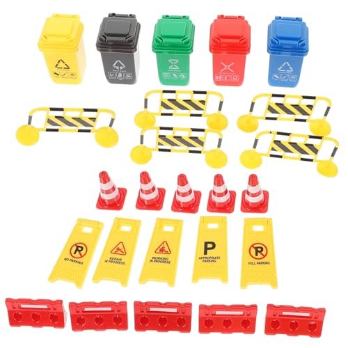 Garneck Mini Baustellen Set Für – 1 Satz Verkehrsschilder - Kleine Leitkegel Und Straßensignale Für Kreatives Und Fahrschule – Ideales Für Kleine Bauprojekte von Garneck