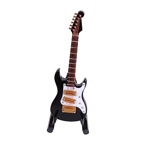 Garneck Mini-Gitarren- Mini-e-Gitarren-Dekoration Mini-gitarrenmodell Mini-gitarrenzubehör Dekoration Für Gitarrenmusikinstrumente Mini-e-Gitarren-Modell Black Hölzern von Garneck