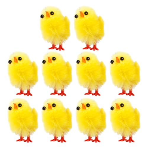 Garneck -Pelzküken: 10 Stück Osterküken Babyküken Flauschige Chenille-Küken Weiche Plüsch-Osterküken Mini-Küken Stofftiere Mini-Küken für -Partygeschenke DIY-Osterdekoration von Garneck