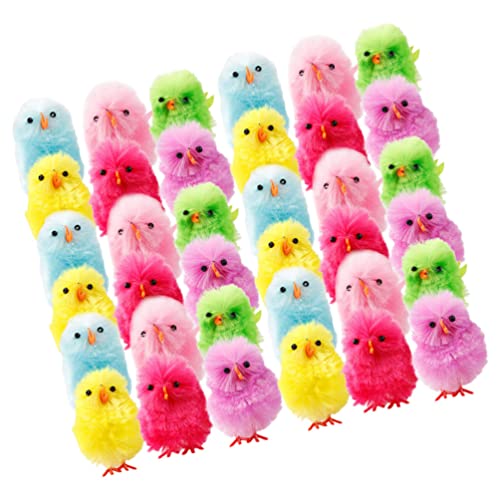 Garneck -Pelzküken: 36 Stück Osterküken Babyküken Flauschige Chenille-Küken Weiche Plüsch-Osterküken Mini-Küken Stofftiere Mini-Küken Für Ostern Partygeschenke DIY Ostern (Bunt). von Garneck