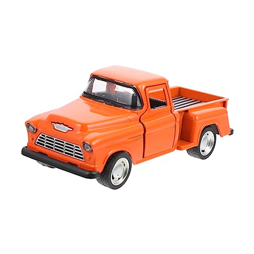 Garneck Pickup-Truck-Modell bastelset basteln für spielzeugautos Geburtstagsgeschenke puppenwagen Modellauto LKW Geländewagen-Modell Miniatur-Auto- Legierung Orange von Garneck