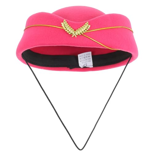 Garneck Pink Stewardess Hut - Retro Flugbegleiter Mütze Für Damen - Stilvoller Kostümhut Für Cosplay Und Partys Perfekt Für Den Einsatz Als Flugbegleiterin Oder Bei Besonderen Anlässen von Garneck