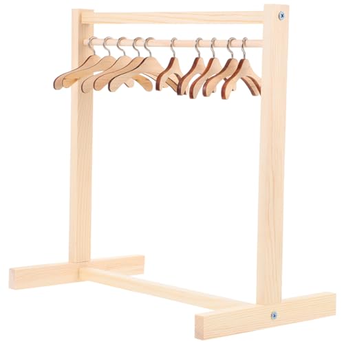 Garneck Puppenkleiderständer mit Puppenkleiderbügel Puppenschrank Mini-Puppenkleiderbügel Puppengarderobe Möbelzubehör für Puppenhausbedarf von Garneck