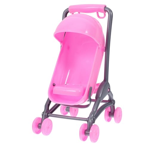 Garneck Spielzeugwagen Für Puppenwagen Aus Kunststoff Simulationspuppenwagen Spiel Kinderwagen Puppenwagen Für 5-jährige Mädchen Puppensachen Kinderspielzeug Rosy Abs von Garneck