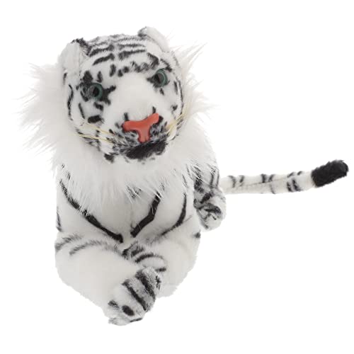 Garneck Tiger Animal Figures Living Room Decoration laufstall Tierplüsch Kinderzimmerdekoration Simulation Tiger Tigerpuppe mit Tieren gefüllte Puppen Stoffpuppen Weiß von Garneck