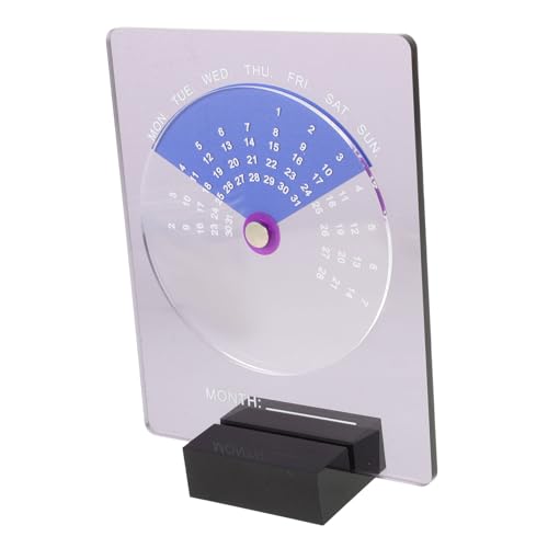 Garneck Tischkalender Aus Acryl Desktop-Dekoration Rotationskalender Jährliche Tischkalender Terminkalender Rekordkartenkalender Drehbarer Mondscheibenkalender Kleiner Kalender 2025 von Garneck