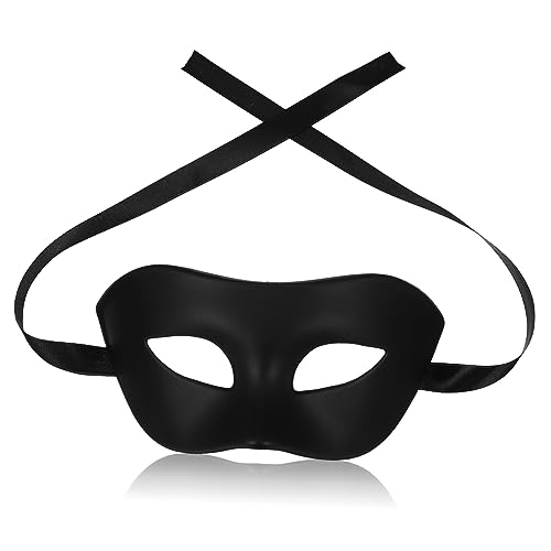 Garneck Schwarze Halbmaske Für Erwachsene Karnevalsmaske Cosplay Maske Für änner Partyzubehör Für Halloween Und Maskenball Elastisches Band Für Sicheren Halt von Garneck