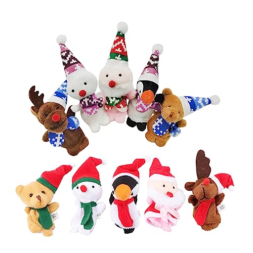 Garneck Weihnachts Fingerpuppen Set – 5-teiliges Puppenspielzeug Für - Elch Weihnachtsmann Und Schneemann Perfekt Für Weihnachtsfeiern Geschichtenerzählen Und Goodie Bags von Garneck