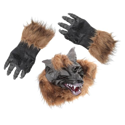 Garneck Werwolf Maske Set Für Und Erwachsene - Gruselige Wolf Maske Mit Krallenhandschuhen - Ideal Für Halloween Und Cosplay Partys Perfektes Kostümzubehör Für Unvergessliche Auftritte von Garneck