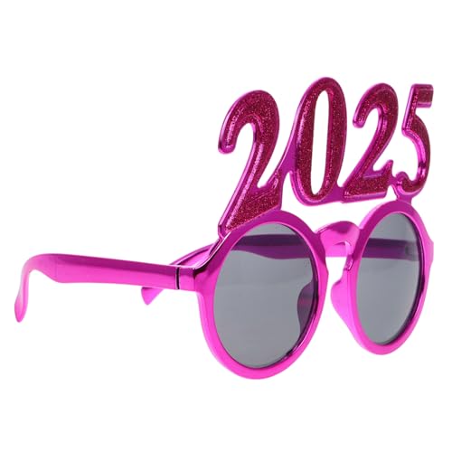 Garneck digitale Brille party zubehör partyzubehör Kostümbrille Rosafarbene Brille 2025 Glitzerbrille Neujahrs-Requisiten Brillen-Requisitendekoration Neujahrszahl-Brillen Stk Rosy von Garneck