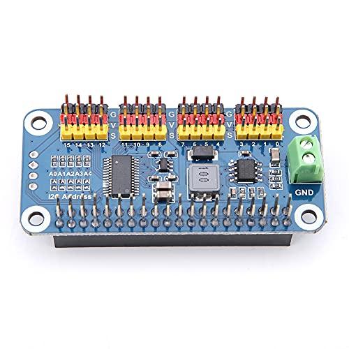 Garosa 16-Kanal-Lenkaktuator-Treiberplatine mit 2-Bit-Auflösung, Unterstützt 16 Servo-/PWM-Ausgänge von Garosa