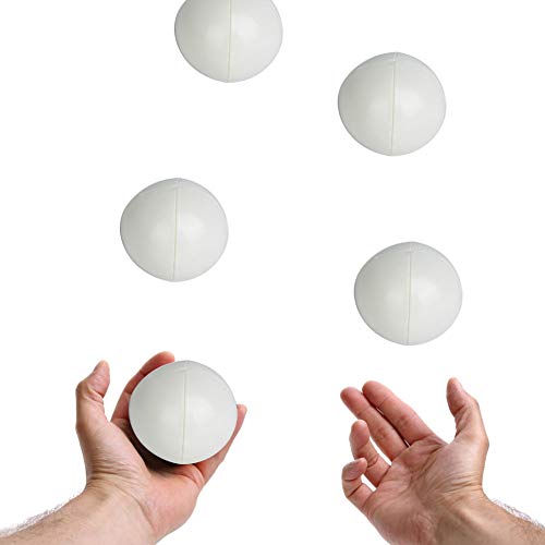 Garosa 3 Stück Jonglierbälle PU Leder Soft Jonglier-Lernball für Anfänger Profis Kinder Erwachsene Erlernen der Kunst des Jonglierens für Erwachsene und Kinder (Weiß) von Garosa