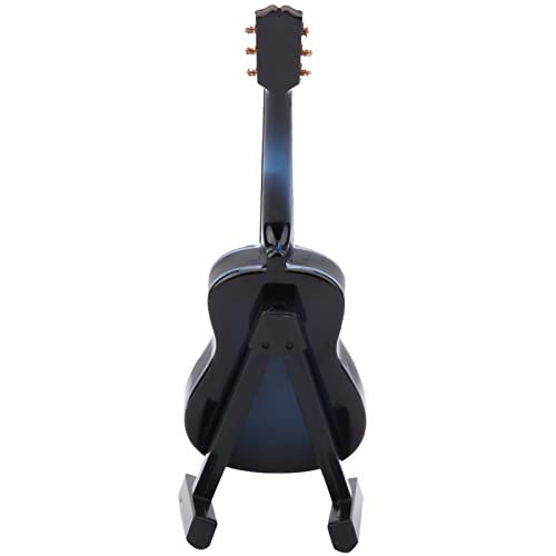 Miniatur Gitarre Modell Holz Musikinstrument mit Stand und Box Kinderzimmer Dekoration Kleine Handwerk Ornamente Wohnkultur (Blau 10cm) von Garosa