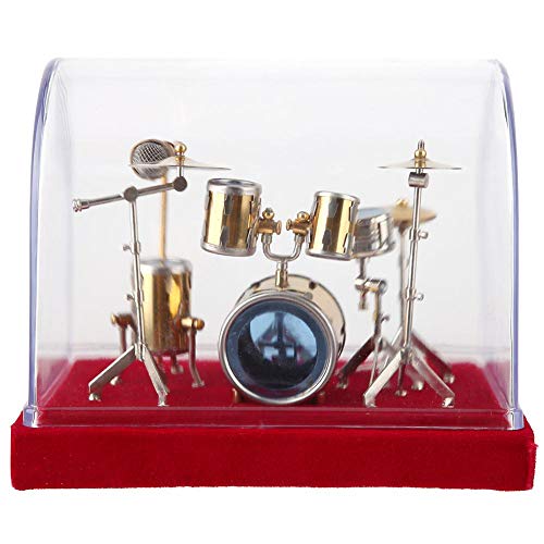 Miniatur Musikinstrument Drum Set Modelldisplay Mini Ornamente Basteln Home Decor Antik Vintage Holz Musik Box Musical Kupfer Modell für Puppenhaus Action Figuren Dekoration Zubehör #01 von Garosa