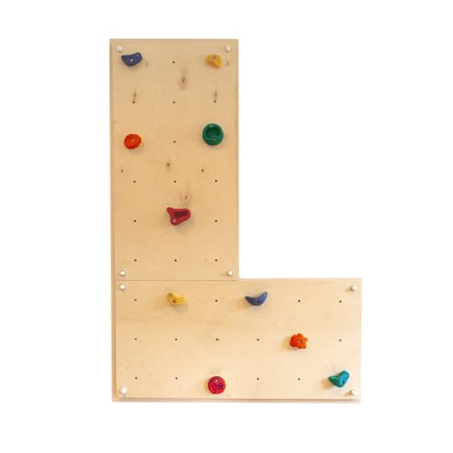 Gartenpirat Kletterwand Indoor IW2 ca. 1,30 m² mit Zwei Wandplatten 114 x 57 cm 10 bunten Klettersteinen und Montagematerial für Kinder und Erwachsene von Gartenpirat