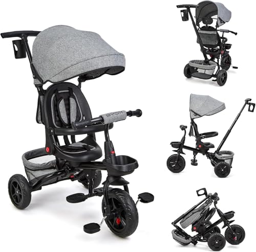 Dreirad 6 In 1 Kinderdreirad,Kinderfahrrad Mit Schubstange Baby Dreirad 9 Monate Bis 5 Jahre Umkehrbarem Sitz360°Grad Drehbar Ausklappbarem Verdeck Mit Sonnenschutz, Kinderwagen Faltbar,Babyfahrrad Dreirad 6 In 1 Kinderdreirad,Kinderfahrrad Mit Schubstange Baby Dreirad 9 Monate Bis 5 Jahre Umkehrbarem Sitz360°Grad Drehbar Ausklappbarem Verdeck Mit Sonnenschutz, Kinderwagen Faltbar,Babyfahrrad von GarveeMore
