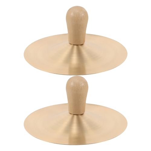 Gatuida 1 Paar Kinder-Fingerbecken-Instrument – kleines Kupfer-Percussion-Musikspielzeug mit Holzgriffen – für Tänzer und Kinder in der Schule Gatuida 1 Paar Kinder-Fingerbecken-Instrument – kleines Kupfer-Percussion-Musikspielzeug mit Holzgriffen – für Tänzer und Kinder in der Schule von Gatuida