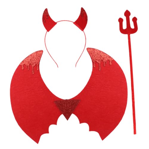 Gatuida 1 Satz Teufel Kostüm für Rotes Cosplay Outfit mit Teufelshörnern und Zubehör für Halloween Partys und Theateraufführungen Gatuida 1 Satz Teufel Kostüm für Rotes Cosplay Outfit mit Teufelshörnern und Zubehör für Halloween Partys und Theateraufführungen von Gatuida