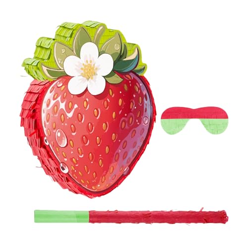 Gatuida 1 Set Erdbeer-Party- : Piñata, Sommerfrucht-Piñata mit Stab-Augenbinde für Obst-Erdbeer-Thema, Party-Dekoration zum ersten Geburtstag, Babyparty-Aktivitätsspiel-Zubehör Gatuida 1 Set Erdbeer-Party- : Piñata, Sommerfrucht-Piñata mit Stab-Augenbinde für Obst-Erdbeer-Thema, Party-Dekoration zum ersten Geburtstag, Babyparty-Aktivitätsspiel-Zubehör von Gatuida