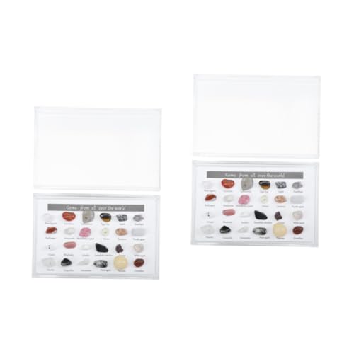 Gatuida 2 Kisten Erz Proben Schmuck Quarz Reize Becher Edelsteine Felsen Strassaufkleber Cool Set Zur Herstellung Von Ohrringen Stand Steinherz Figuren Kristalle Kunststoff-box Colorful von Gatuida