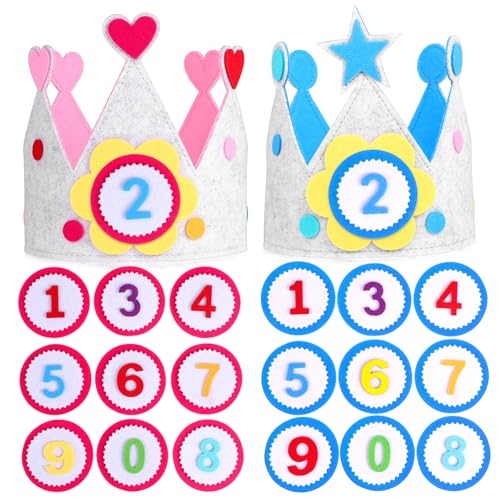 Gatuida 2 Sätze Filz Geburtstagskrone für Junge Mädchen mit Austauschbaren Zahlen Leichte Bequeme Partyhüte in Blau für Jungen und Mädchen Stabile Passform Kindgerechtes Material Gatuida 2 Sätze Filz Geburtstagskrone für Junge Mädchen mit Austauschbaren Zahlen Leichte Bequeme Partyhüte in Blau für Jungen und Mädchen Stabile Passform Kindgerechtes Material von Gatuida