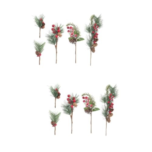 Gatuida 2 Sätze weihnachtsdeko winterdeko weichnachts pinienzapfen Christbaumschmuck Kugeln links blumengirlande Weihnachten Pinien Picks künstliche Beerenstiele Weich-PVC von Gatuida