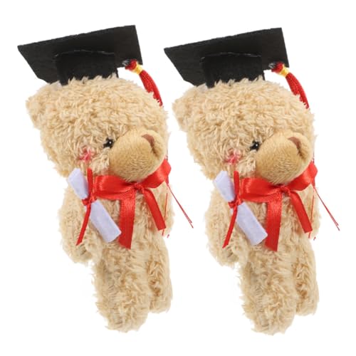 Gatuida 2 Stück Dr. Bärenpuppe Bär der Abschlusssaison Plüsch-Abschlussbär Diplom-Bär Bärentierpuppen Grad Animal Abschlussbär vorhanden Stofftierbärenpuppen Baumwolle Light Brown von Gatuida