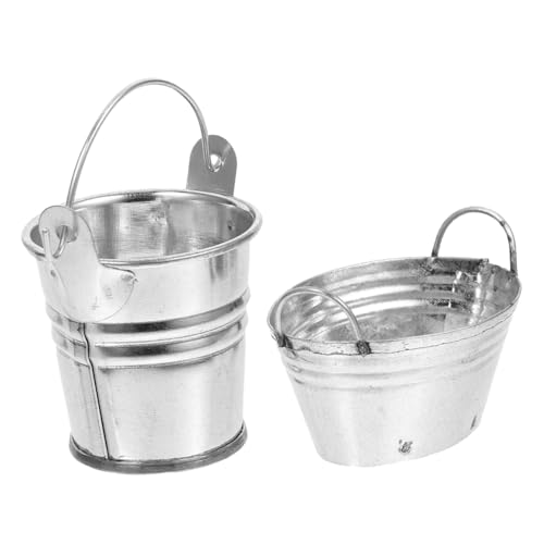Gatuida 2 Stück Mini Metall Eimer mit Griffen Leichte Mini Puppenhaus Eimer aus Robustem Metall für Puppenhaus Zubehör Gatuida 2 Stück Mini Metall Eimer mit Griffen Leichte Mini Puppenhaus Eimer aus Robustem Metall für Puppenhaus Zubehör von Gatuida