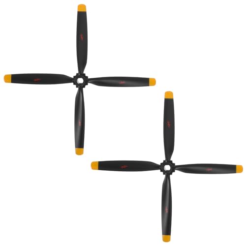 Gatuida 2 Stück RC-Flugzeugpropeller mit Adapter: 4-Blatt-Flugzeugpropeller aus Kunststoff für Modellhubschrauber – Ersatzteile für kleine RC-Flugzeuge Gatuida 2 Stück RC-Flugzeugpropeller mit Adapter: 4-Blatt-Flugzeugpropeller aus Kunststoff für Modellhubschrauber – Ersatzteile für kleine RC-Flugzeuge von Gatuida