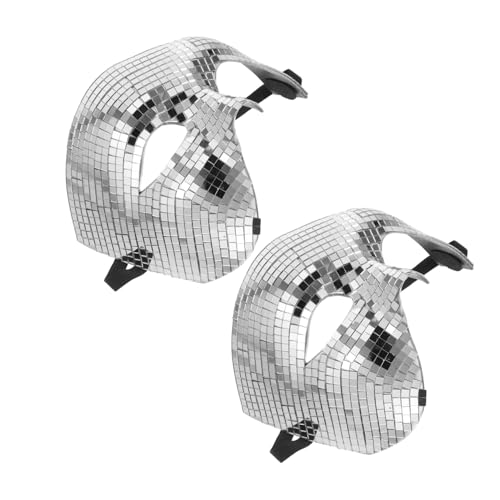 Gatuida 2 Stück Reflektierende Halbgesichtsmaske mit Disco-glitzer Spiegelnde Masquerade-gesichtsabdeckung für Halloween Karneval Tanz Musikveranstaltungen Wiederverwendbar Leicht und Gatuida 2 Stück Reflektierende Halbgesichtsmaske mit Disco-glitzer Spiegelnde Masquerade-gesichtsabdeckung für Halloween Karneval Tanz Musikveranstaltungen Wiederverwendbar Leicht und von Gatuida