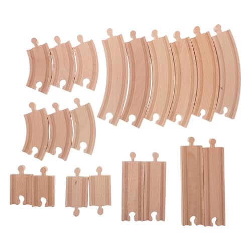 Gatuida 20 Stück Holzeisenbahnschienen-Erweiterung, männlich-weiblich, kompatibel mit den meisten Eisenbahnschienen-Zubehörteilen, gerades und gebogenes Bauspielzeug Gatuida 20 Stück Holzeisenbahnschienen-Erweiterung, männlich-weiblich, kompatibel mit den meisten Eisenbahnschienen-Zubehörteilen, gerades und gebogenes Bauspielzeug von Gatuida