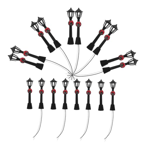 Gatuida 20 Stück Miniatur Straßenlaternen Schwarz mit LED Modellleuchten für Mikro Landschaften Puppenhaus Dekoration DIY Szene Beleuchtung Gatuida 20 Stück Miniatur Straßenlaternen Schwarz mit LED Modellleuchten für Mikro Landschaften Puppenhaus Dekoration DIY Szene Beleuchtung von Gatuida