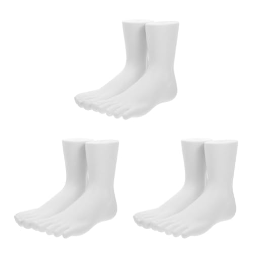 Gatuida 3 Sätze Ausstellungsständer Für Fußmodelle Formsocken Socken Schaufensterpuppe Fußpuppe Für Socken Damen Fußmodell Für Schuhe Frauen Weibliches Fußmodell Weiß Pvc 2 Stück * 3 von Gatuida