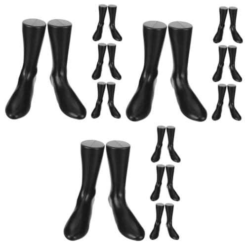 Gatuida 3 Sätze Fußform-schuhspanner Fußmodell Schaufensterpuppe Mit Weiblichen Füßen Fußpuppe Für Socken Herren Socken Beine Mannequin-fuß Fuß Schaufensterpuppe Plastik Black 4 Stück * 3 von Gatuida