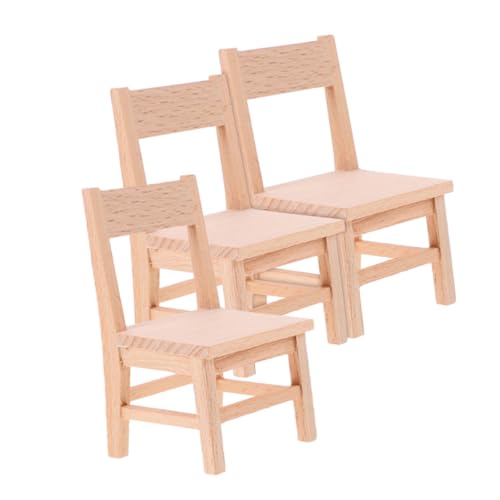 Gatuida 3 Stück Teiliges Mini Holzstuhl aus Robustem Holz Maßstabsgetreu und Kompakt Kleine Puppenhausmöbel als Realistische Mini Stühle für DIY Dekoration und Kinderspiel Gatuida 3 Stück Teiliges Mini Holzstuhl aus Robustem Holz Maßstabsgetreu und Kompakt Kleine Puppenhausmöbel als Realistische Mini Stühle für DIY Dekoration und Kinderspiel von Gatuida