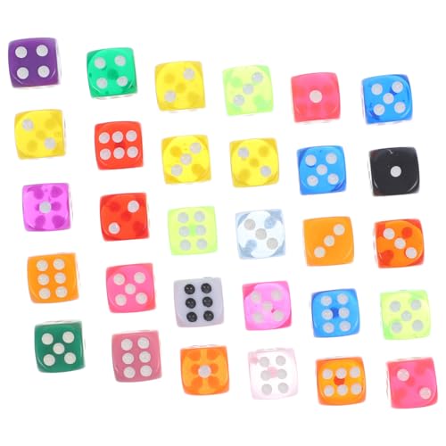 Gatuida 30 Stück Teiliges Transparente Siebenfarbige Resin Würfel mit Sechs Seiten Spielwürfel für Brettspiele Party Accessoires und Spielzubehör Vielseitige Spielwürfel für Familien und Gatuida 30 Stück Teiliges Transparente Siebenfarbige Resin Würfel mit Sechs Seiten Spielwürfel für Brettspiele Party Accessoires und Spielzubehör Vielseitige Spielwürfel für Familien und von Gatuida