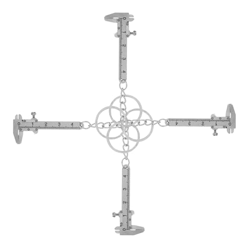 Gatuida 4 Stück Messschieber Schlüsselanhänger Mini-bremssattel Taschenlehre Mini-messschieber-schlüsselanhänger Schlüsselbund-werkzeuge Silver Rostfreier Stahl von Gatuida