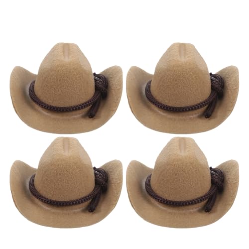 Gatuida 4 Stück Mini-Cowgirl-Hüte: 8 cm Mini-Cowboyhüte für Puppen – Winzige Cowgirl-Accessoires im Western-Stil – Party-Dekorationskappen – Miniatur-Cowboykappe zum Basteln Gatuida 4 Stück Mini-Cowgirl-Hüte: 8 cm Mini-Cowboyhüte für Puppen – Winzige Cowgirl-Accessoires im Western-Stil – Party-Dekorationskappen – Miniatur-Cowboykappe zum Basteln von Gatuida