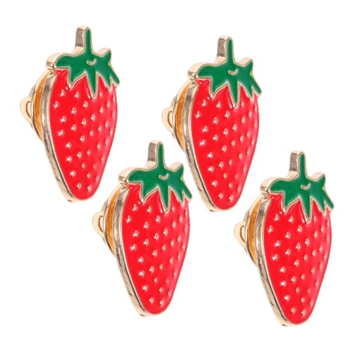 Gatuida 4 Stück Obstbrosche Erdbeere Wäschenadeln Erdbeeren Charm Pin Schalkragen Clips Taschenanhänger Für Handtaschen Brosche Anstecker Kleine Anstecknadel Reversbrosche Obst von Gatuida