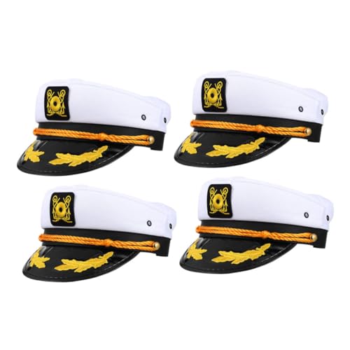 Gatuida 4 Stück Verstellbare Kapitänsmützen aus Polyester mit Schnelltrocknender Funktion Marineweiße Matrosen Hüte für Yachtpartys Nautische Kostüme Karneval und Freizeitgebrauch Gatuida 4 Stück Verstellbare Kapitänsmützen aus Polyester mit Schnelltrocknender Funktion Marineweiße Matrosen Hüte für Yachtpartys Nautische Kostüme Karneval und Freizeitgebrauch von Gatuida