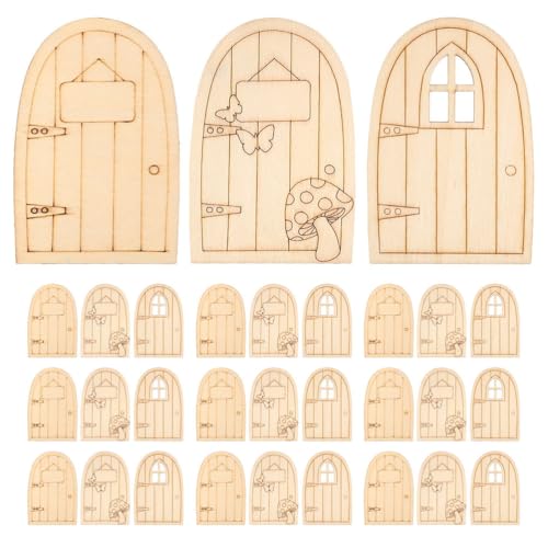 Gatuida 45 Stück Feentüren für die Wand: Unbemalte Minitüren aus Holz – Miniatur-Gartenfenster zum Basteln – Feenhaus-Zubehör, Heimdekoration Gatuida 45 Stück Feentüren für die Wand: Unbemalte Minitüren aus Holz – Miniatur-Gartenfenster zum Basteln – Feenhaus-Zubehör, Heimdekoration von Gatuida
