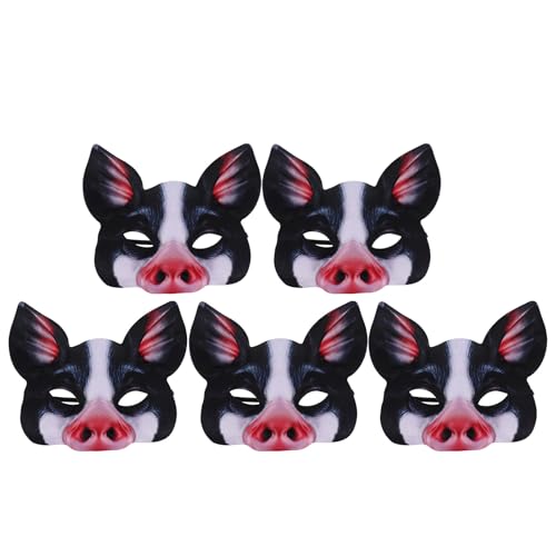 Gatuida 5 Stück Halloween-Schweinemasken: Horror-Tiermasken für Karneval, Halloween, Weihnachten, Kostümparty, Maskerade, Cosplay-Zubehör Gatuida 5 Stück Halloween-Schweinemasken: Horror-Tiermasken für Karneval, Halloween, Weihnachten, Kostümparty, Maskerade, Cosplay-Zubehör von Gatuida