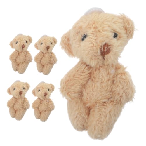 Gatuida 5 Stück Teddybär Stofftier Mini-kuscheltiere Masse Miniatur-kuscheltiere Mini-stoffbären Bär Schlüsselanhänger Bärendekorationen Schlüsselanhänger Bär Minibären Plüsch Khaki von Gatuida