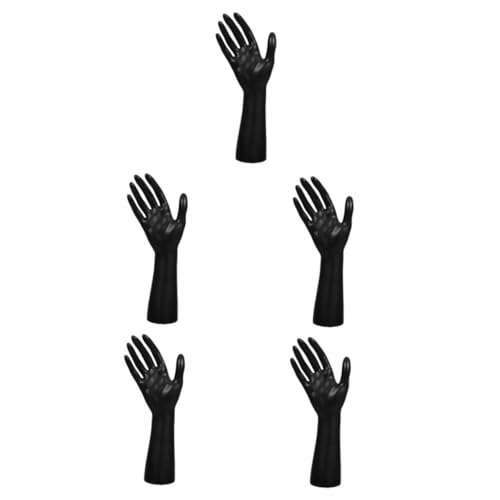 Gatuida 5st Handmodell-requisiten Ringhalter Hand Mannequin-schmuckhalter Handstatuen Zur Dekoration Schaufensterpuppenhände Handschmuckhalter Puppenhand Schmuckdisplay Handring Pvc Black von Gatuida