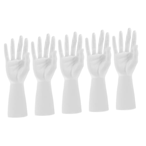 Gatuida 5st Handmodell-requisiten Schaufensterpuppe Baustützen Anzeige Ringhalter Für Handmodelle Handschmuckhalter Mannequin-hand Handpuppe Aus Kunststoff Handringhalter Plastik Weiß von Gatuida