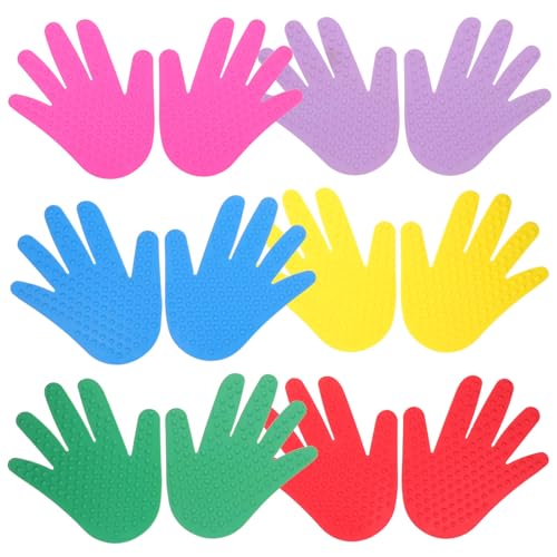 Gatuida 6 Paar Handpunktmarkierungen: rutschfeste Bodenmarkierungen in Handform – sensorische taktile Handabdrücke für den Unterricht im Vorschulbereich und für Aktivitäten im Freien Gatuida 6 Paar Handpunktmarkierungen: rutschfeste Bodenmarkierungen in Handform – sensorische taktile Handabdrücke für den Unterricht im Vorschulbereich und für Aktivitäten im Freien von Gatuida