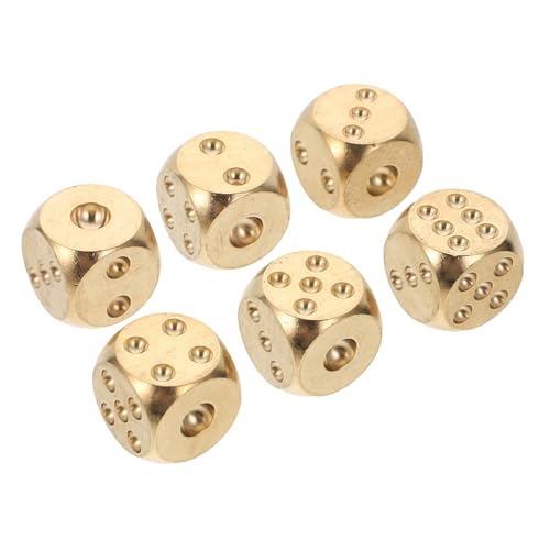 Gatuida 6 Stück Messing Würfel Solide Kleine Würfelspiel Requisiten für Bar Restaurant Tischspiele Party Zubehör Gatuida 6 Stück Messing Würfel Solide Kleine Würfelspiel Requisiten für Bar Restaurant Tischspiele Party Zubehör von Gatuida