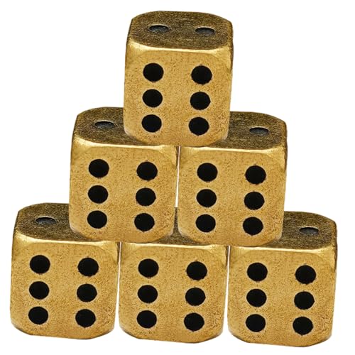 Gatuida 6 Stück Teiliges Messing Würfelspiel Kleine Solide Glücksspiel Würfel mit Abgerundeten Ecken für Tischspiele Bar Party Freunde Gatuida 6 Stück Teiliges Messing Würfelspiel Kleine Solide Glücksspiel Würfel mit Abgerundeten Ecken für Tischspiele Bar Party Freunde von Gatuida